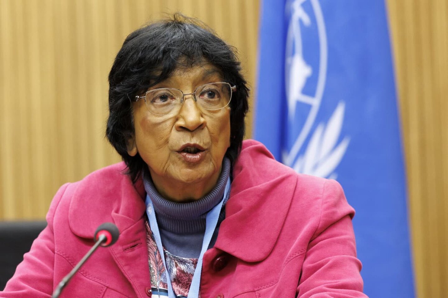 Navi Pillay durante un acto relacionado con su trayectoria en Naciones Unidas y la justicia internacional